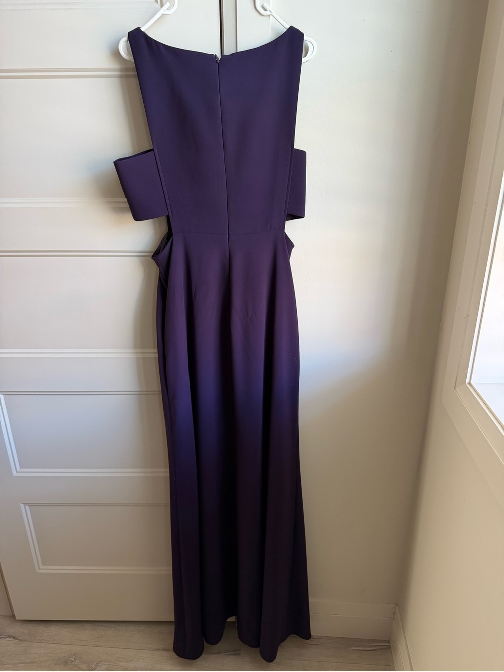Elegant Purple Cutout Evening Gown - Women Dresses